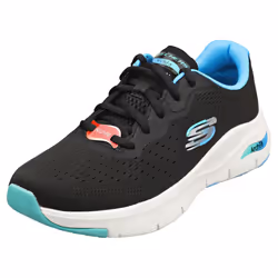 Skechers Arch Fit Vegan Womens Fashion Trainers in Black Blue - 7