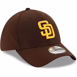 New Era MLB 39Thirty Team Classic Stretch Flex Fit Team Color Primary Logo Primary Logo Baseball Cap Hat - San Diego Padres Brown - Small-Medium