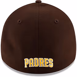 New Era MLB 39Thirty Team Classic Stretch Flex Fit Team Color Primary Logo Primary Logo Baseball Cap Hat - San Diego Padres Brown - Small-Medium