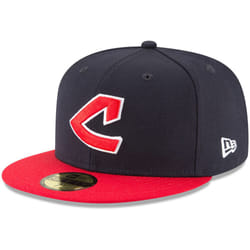 New Era MLB 59FIFTY Cooperstown Authentic Collection Fitted On Field Game Cap Hat (as1  Numeric  Numeric_7  Cleveland Guardians Navy Red Cooperstown)