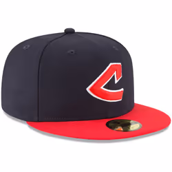New Era MLB 59FIFTY Cooperstown Authentic Collection Fitted On Field Game Cap Hat (as1  Numeric  Numeric_7  Cleveland Guardians Navy Red Cooperstown)