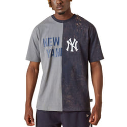 New Era Mens New York Yankees Split Graphic Short Sleeve T-Shirt Top Tee - Grey - M, Grey