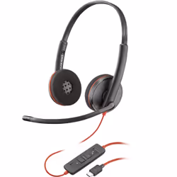 POLY Blackwire C3220 Stereo USB-C Black Headset (Bulk), Wired, Office/Call center, 64 g, Headset, Black
