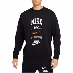 NIKE FN2610 Mens Crew Sweatshirt Jumper - Black, L