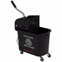 HOMCOM Mop Bucket with Wringer on Wheels for Floor Cleaning 21 Quart Separate Dirty and Clean Water Black