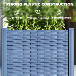 Outsunny 4 x 1 x 1 ft Raised Garden Bed  Indoor Outdoor Plastic Planter Box with Drainage Holes for Vegetables  Herbs  Flowers & Succulents  Blue