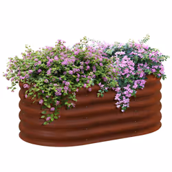 Outsunny 3.5' x 2' x 1.4' Galvanized Raised Garden Bed Kit Outdoor Metal Elevated Planter Box with Safety Edging Easy DIY S ...