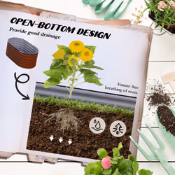 Outsunny 3.5' x 2' x 1.4' Galvanized Raised Garden Bed Kit  Outdoor Metal Elevated Planter Box with Safety Edging  Easy DIY Stock Tank for Growing Flo