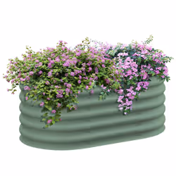 Outsunny 3.5' x 2' x 1.4' Galvanized Raised Garden Bed Kit Outdoor Metal Elevated Planter Box with Safety Edging Easy DIY S ...