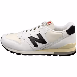 New Balance 996 Made In Usa Mens Casual Trainers in White Black - 8.5