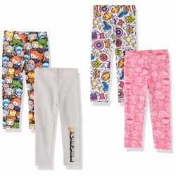 Amazon Essentials Disney Star Wars  Frozen  Princess girls Leggings (Previously Spotted Zebra)  Pack of 4  Marvel captain Ame ...