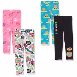 Amazon Essentials Disney Marvel Frozen Princess girls Leggings (Previously Spotted Zebra) Pack of 4 Neon Star Wars child ...