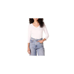 Amazon Essentials Women's Classic-Fit 3/4 Sleeve V-Neck T-Shirt (Available in Plus Size), Pack of 2, White, 3XL Plus