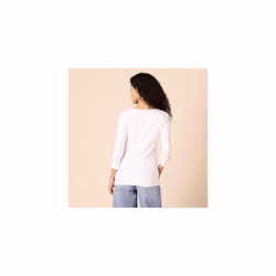 Amazon Essentials Women's Classic-Fit 3/4 Sleeve V-Neck T-Shirt (Available in Plus Size), Pack of 2, White, 3XL Plus