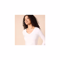 Amazon Essentials Women's Classic-Fit 3/4 Sleeve V-Neck T-Shirt (Available in Plus Size), Pack of 2, White, 3XL Plus