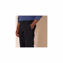 Amazon Essentials Men's Straight-Fit Stretch Cargo Trouser (Available in Big & Tall), Black, 52W / 32L