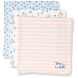 Disney | Marvel | Star Wars | Princess Girls' Swaddle Blankets, Pack of 3, 3-pack Alice Tea Party, One Size