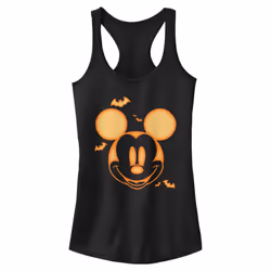 Disney Friends Halloween Mickey Carving Juniors Racerback Tank  Black
