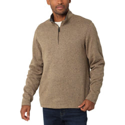 Wrangler Authentics Men's Long Sleeve Fleece Quarter-Zip  Petrified Oak  XX-Large