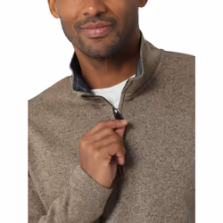 Wrangler Authentics Men's Long Sleeve Fleece Quarter-Zip  Petrified Oak  Large