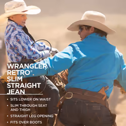 Wrangler Men's Retro Slim Fit Straight Leg Jean  Roughhouse