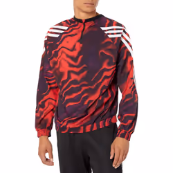 adidas Mens Future Icon All Over Print Crewneck Bright Red Medium