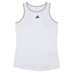 adidas Girls' Club Tank Top  White  Medium