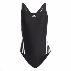 adidas Women's Standard 3-Stripes Swimsuit  Black/White/Black  16