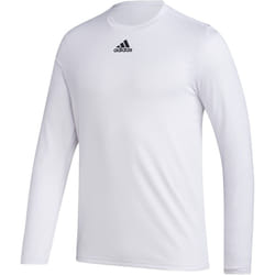 adidas Mens LS Pregame Bos Tee White MD