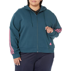 adidas Women's Future Icon Three Stripes Full-Zip Hoodie  Arctic Night