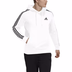 adidas Men's Essentials Fleece 3-stripes Hoodie  White  X-Large