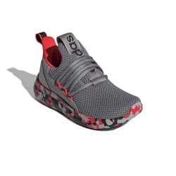 adidas Lite Racer Adapt 7.0 Sneaker  Grey/Solar Red/Grey  3 US Unisex Little Kid