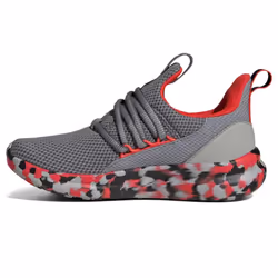 adidas Lite Racer Adapt 7.0 Sneaker  Grey/Solar Red/Grey  3 US Unisex Little Kid