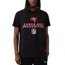 New Era Mens Tampa Bay Buccaneers NFL Short Sleeve Script Tee Top Tee - Black - S, Black