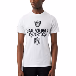 New Era Mens Las Vegas Raiders NLF Script Short Sleeve T-Shirt Top Tee - White - M, White