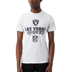 New Era Mens Las Vegas Raiders NLF Script Short Sleeve T-Shirt Top Tee - White - M, White