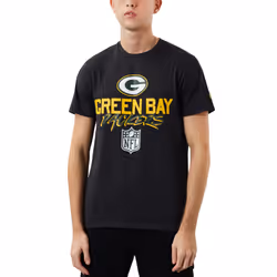 New Era Mens Green Bay Packers NFL Script Short Sleeve T-Shirt Top Tee - Grey - M, Grey