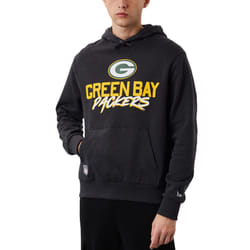 New Era Mens Green Bay Packers NFL Script Team Pullover Hoody Hoodie - Grey - S, Grey