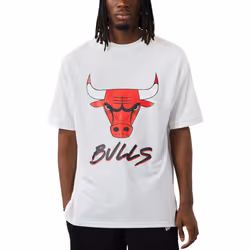 New Era Mens Chicago Bulls NBA Script Short Sleeve T-Shirt Tee Top - White - S, White