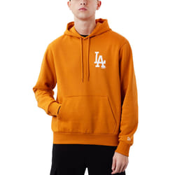 New Era Mens LA Dodgers MLB League Essential Pullover Hoodie - Orange - M, Orange