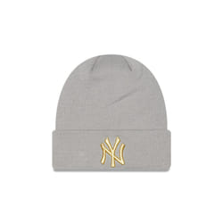 New Era Womens Metallic Logo Cuff Beanie ~ New York Yankees grey