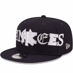 New Era New York Yankees 9FIFTY MLB Team Typography Baseball Cap - Navy - S/M, Navy