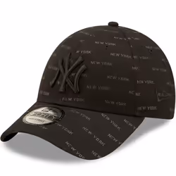 New Era Mens New York Yankees 9FORTY MLB Monogram Baseball Cap Hat - Black