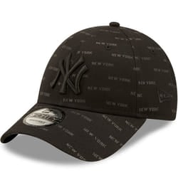 New Era Mens New York Yankees 9FORTY MLB Monogram Baseball Cap Hat - Black