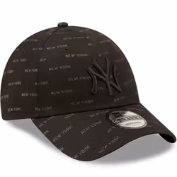 New Era Mens New York Yankees 9FORTY MLB Monogram Baseball Cap Hat - Black