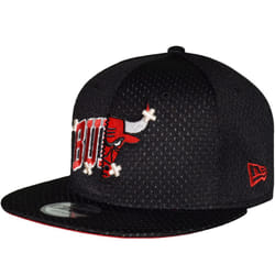 New Era Chicago Bulls NBA 9FIFTY Half Stitch Baseball Cap Hat - Black - SM, Black