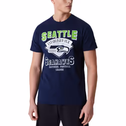 New Era Mens Seattle Seahawks NFL Team Wordmark T-Shirt Tee Top - Navy - S, Navy
