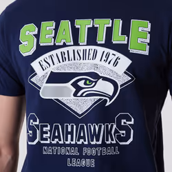 New Era Mens Seattle Seahawks NFL Team Wordmark T-Shirt Tee Top - Navy - S, Navy