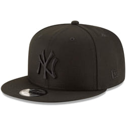 New Era MLB 9FIFTY Black Black Adjustable Snapback Hat Cap One Size Fits All (New York Yankees)