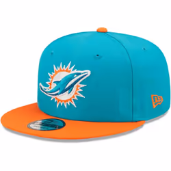 New Era NFL 9FIFTY 2-Tone Adjustable Snapback Hat Cap One Size Fits All (Miami Dolphins)
